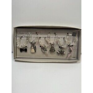 Russ White Lace And Promises Wedding Glass Charms Set Of 6 New
